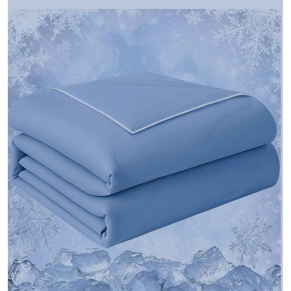 Queen Size | Dusty Blue Cooling Blanket Comforter Hot Sleepers Summer Breathable